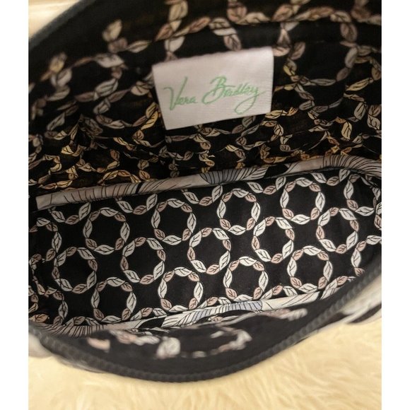 VERA BRADLEY CAMELLIA MODERN FLORAL BLACK WHITE CROSSBODY HAND SHOULDER BAG - Picture 6 of 7